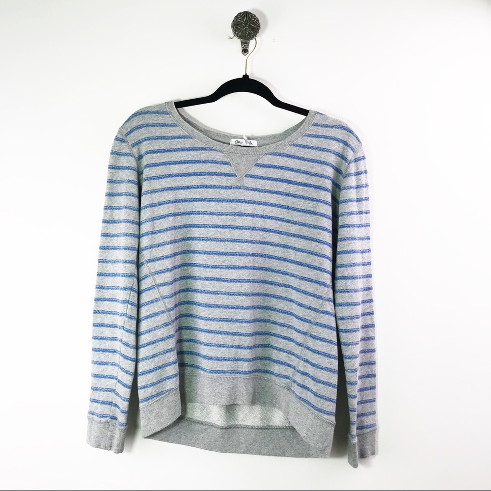 Aeropostale Blue Grey Stripe Light Weight Sweater